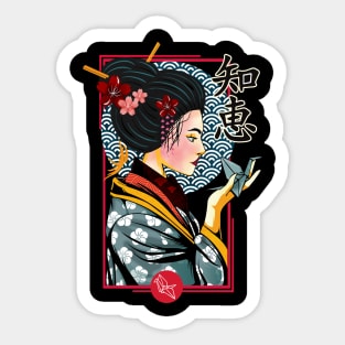 Geisha Origami Sticker